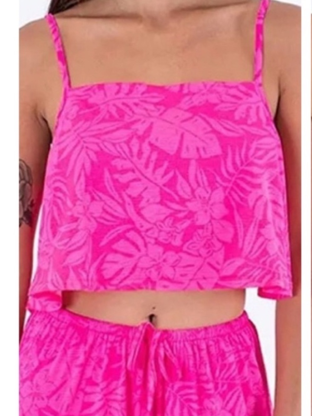 Hurley Jungle Walk Square Neck Swing Tank Top Size Medium Floral NWT